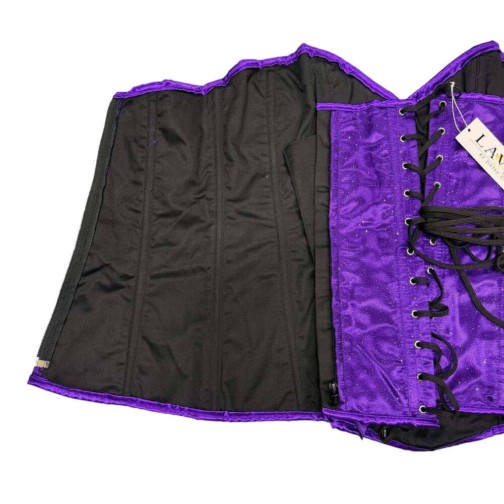 Lavish Daisy Corset 4XL Purple Glittery Witchy Halloween - Picture 5 of 8